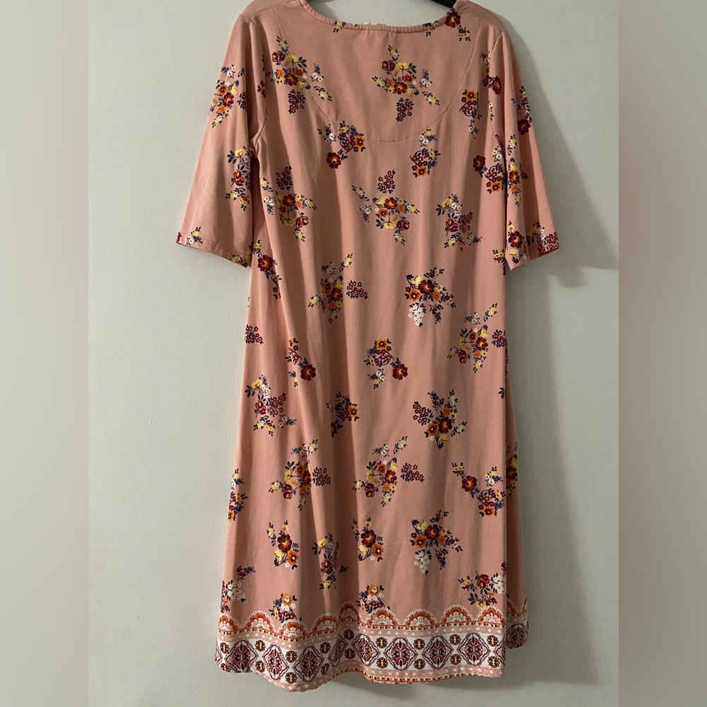 Pink Rose size small, floral pink dress
